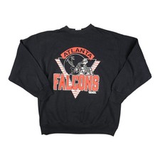 VTG Atlanta Falcons Jumper Men XLARGE black sweatshirt fleece crew neck 90s XL