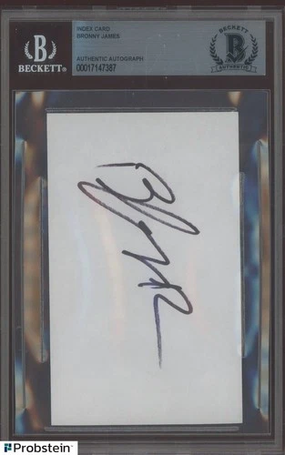 Bronny James Signed Index Card BGS BAS AUTO