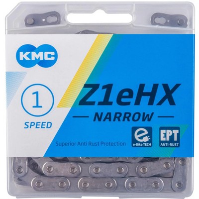 KMC Fahrradkette Z1e HX EPT Kette silber für E-Bike - 128 Glieder speziell fü...