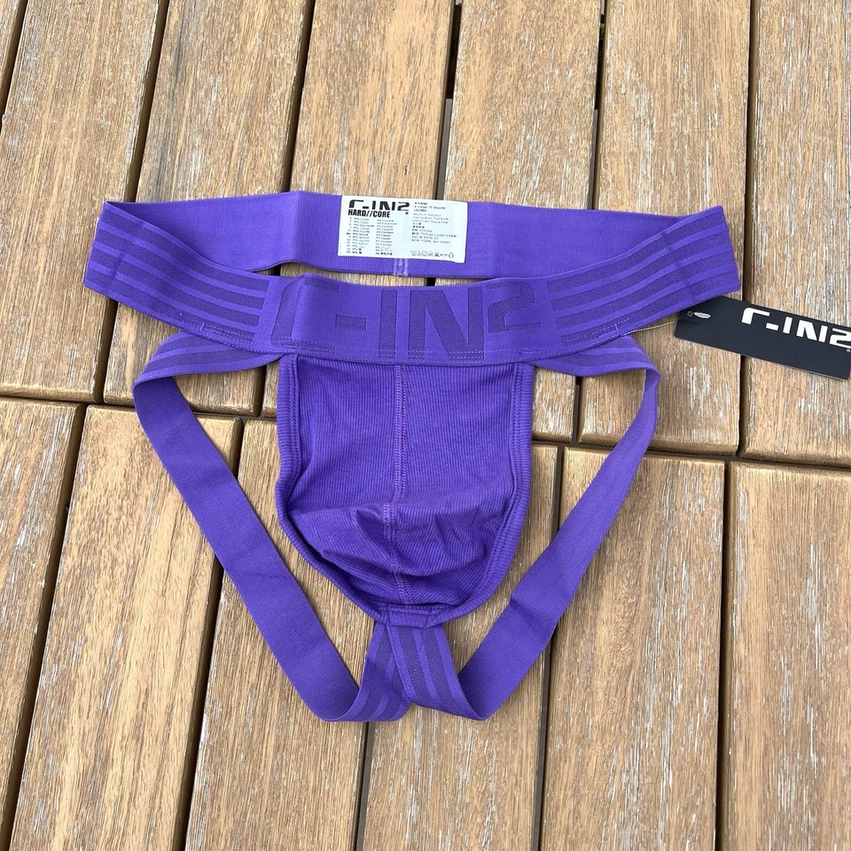 C-IN2 men Purple Hard core cotton Jock strap jockstraps underwear L XL - Image 4 of 4