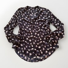 Simply Vera Wang Womens Dark Abstract Whimsigoth Top Size M Office Lagenlook