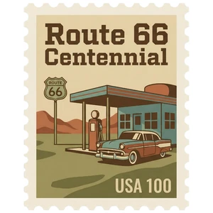 Route 66 100 Year Anniversary American Highway Road Self Adhesive Vinyl Sticker