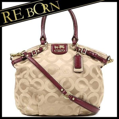 COACH Coach Tote Bag Outlet Madison Op Art Satchel 2WAY Crossbody Shoulder 18649
