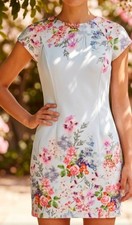 Asos size M blue flower dress for women beautiful for work or any occasions .