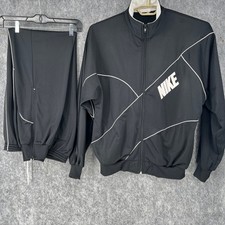 Vintage Nike Men  s Size Medium Black Tracksuit 2Piece Set Jacket Pants Sport
