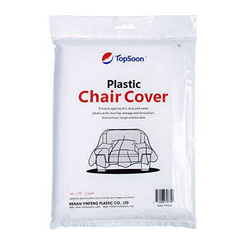 2-Pack Plastic Chair Cover for Storage Waterproof Dust-Proof Armchair Cover NEW