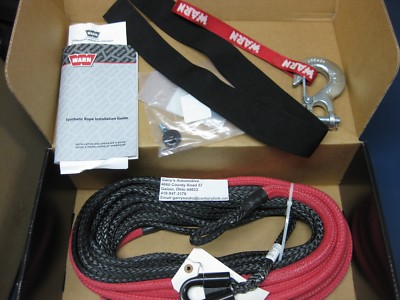 WARN 88468 Synthetic Rope Kit 3/8 x 80' Winch 10000 lb Hook