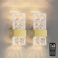 Gold Battery Operated Wall Sconce Rechargeable Battery Powered Wall Light Indoor