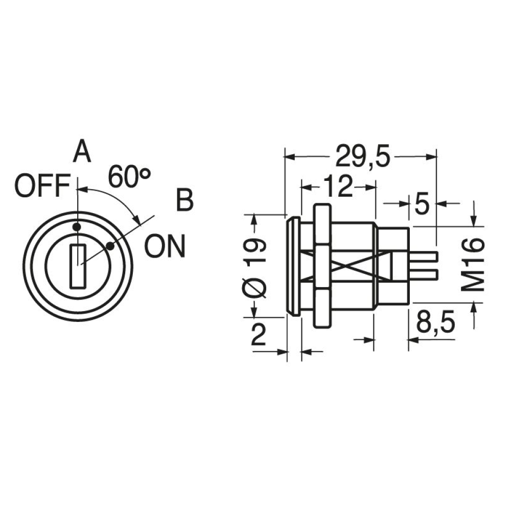 Interruttore A Chiave Sicurezza Antifurto Metallo On Off 2 Posizioni - Foto 4