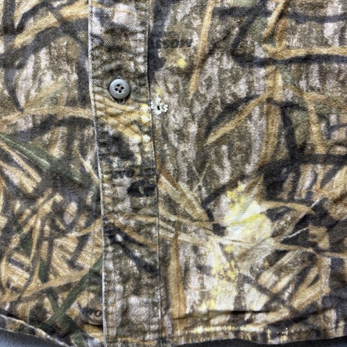 Mossy Oak Vintage Shadow Grass Chamois Shirt Mens Medium Button Up - Picture 4 of 7