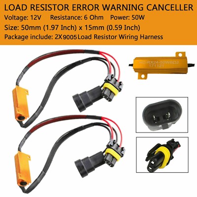 2Pcs 9005 HB3 Error Free Canbus LED Headlight Fog Light Bulb DRL Load Resistor
