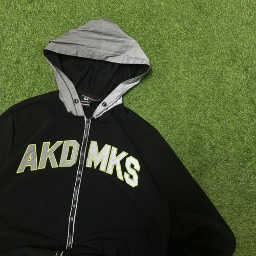 Vintage Akademiks Y2K 2000's Black Big Logo Spellout Size Large Full Zip Hoodie - Picture 3 of 7