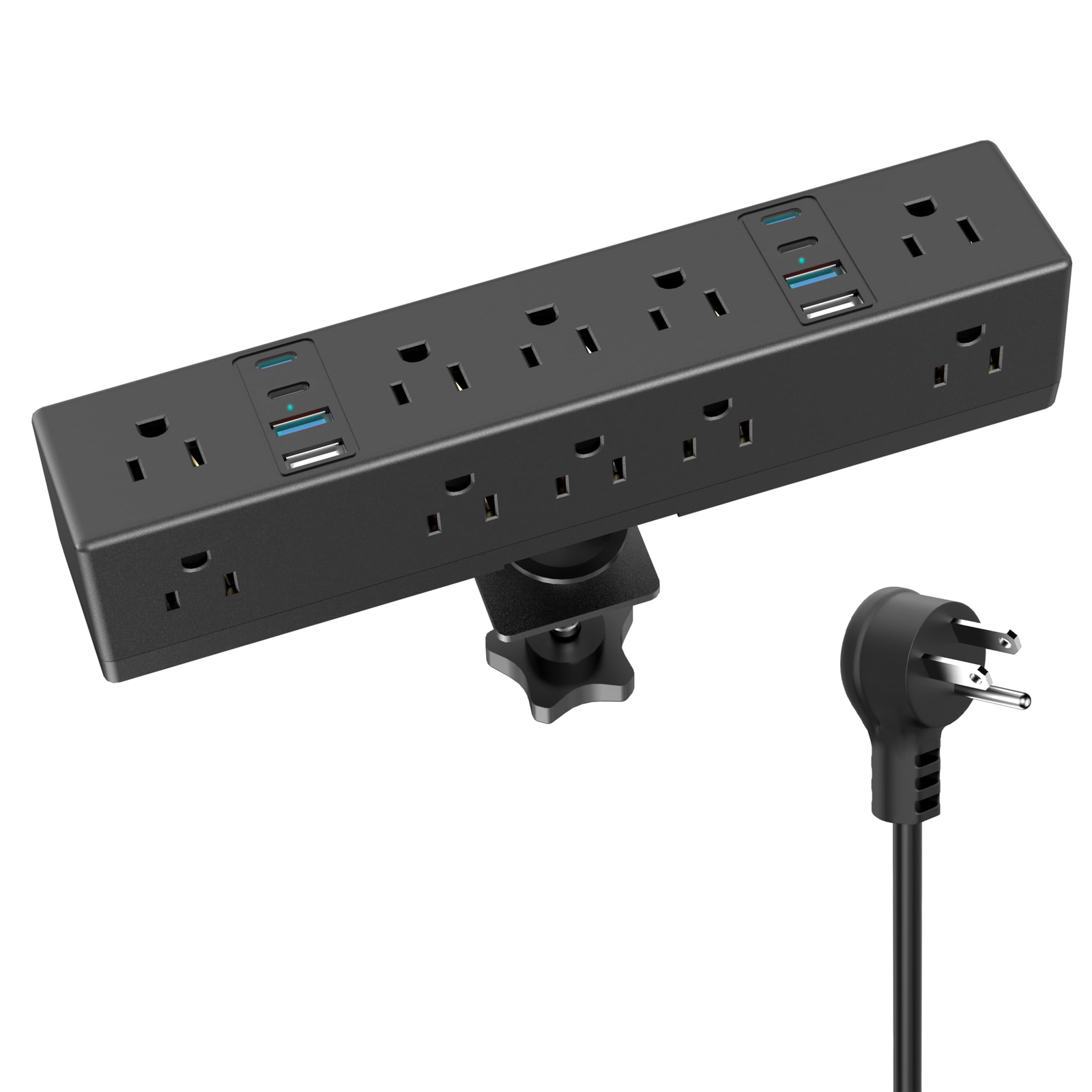 40W Fast Charging Station Desk Clamp Power Strip Desktop Mount Surge Protecto...