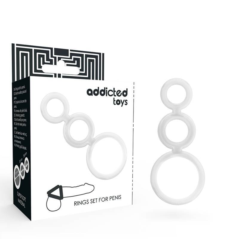 ADDICTED TOYS - SET DI ANELLI FALLICI TRASPARENTI