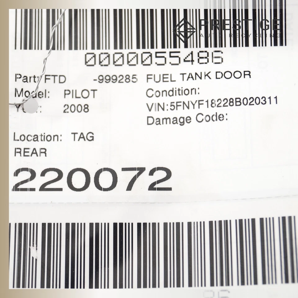 Cubierta de pestillo de tapa de puerta de llenado de combustible Honda Pilot 2005-2008 roja 63910-SNA-A00ZZ Foto 3 de 3