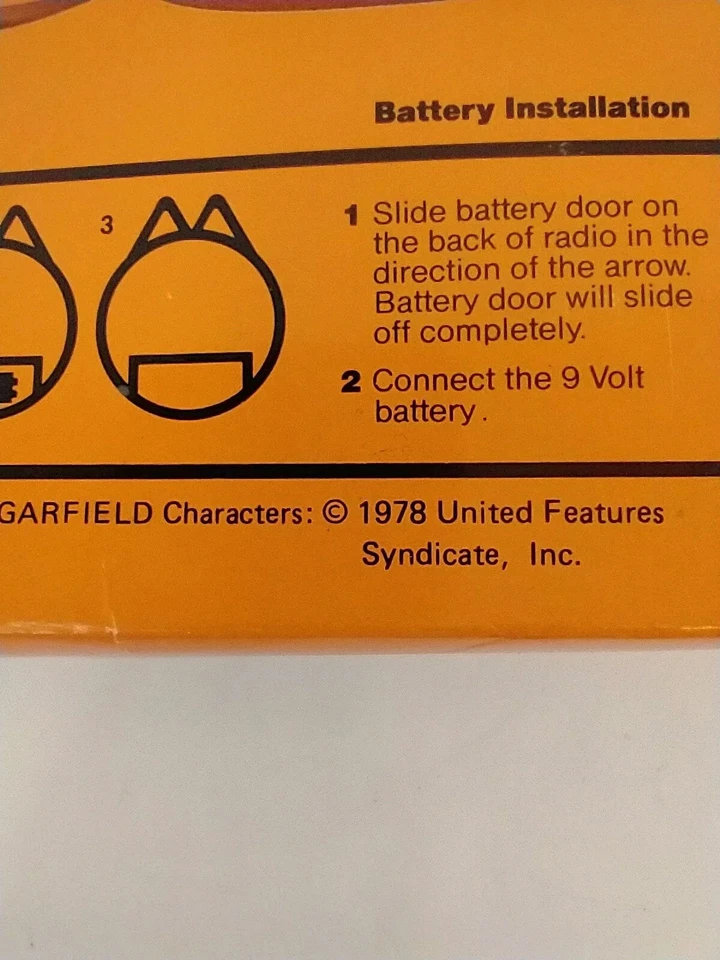 RARE HTF 1978 GARFIELD AM RADIO in Box Vintage - Image 4 of 4