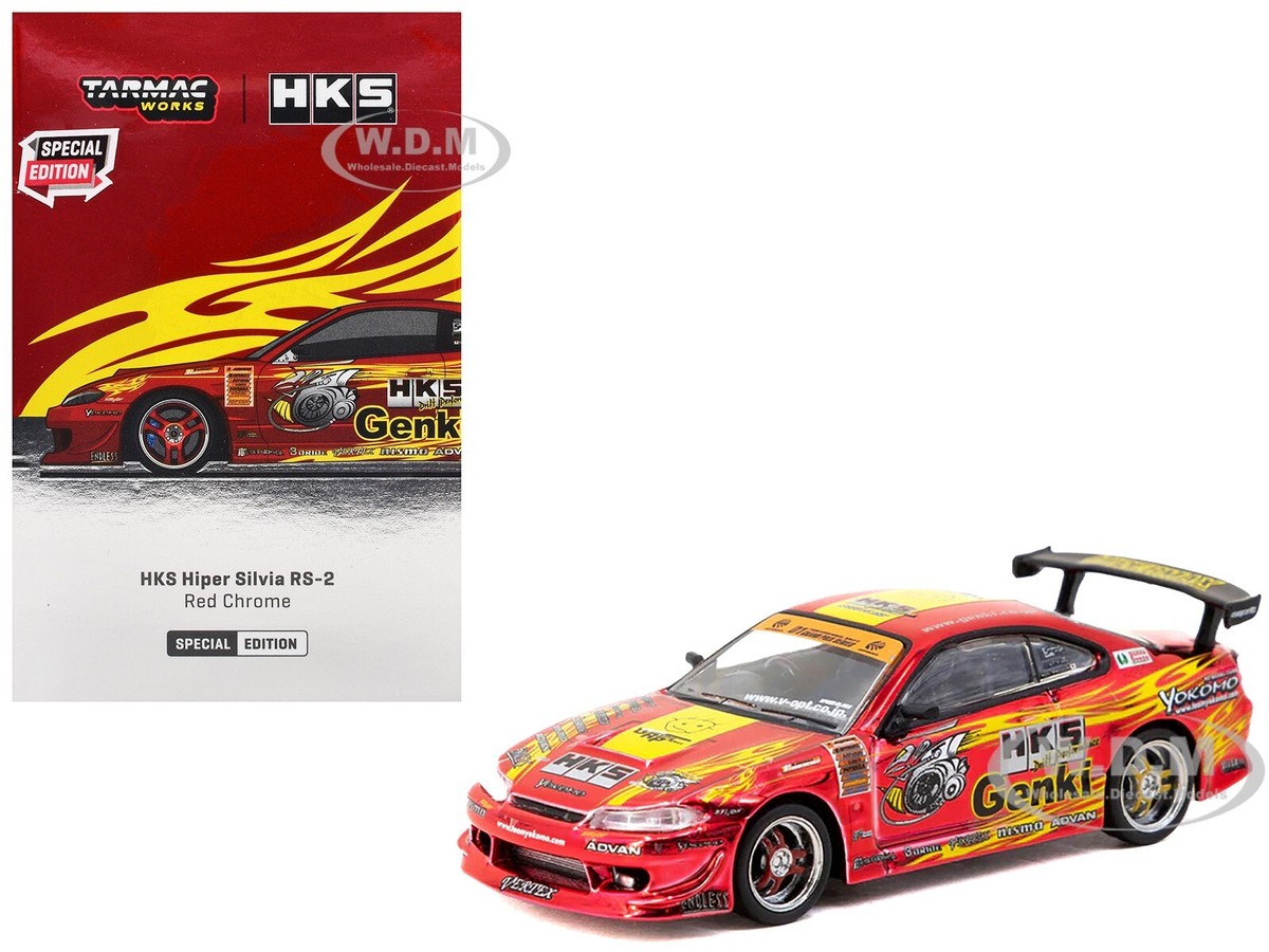 1/64 Tarmac Works HKS Hyper 日産シルビアRS-2 Tarmac Works 1:64 HKS Hiper Silvia RS-2 Chrome Red - Tokyo