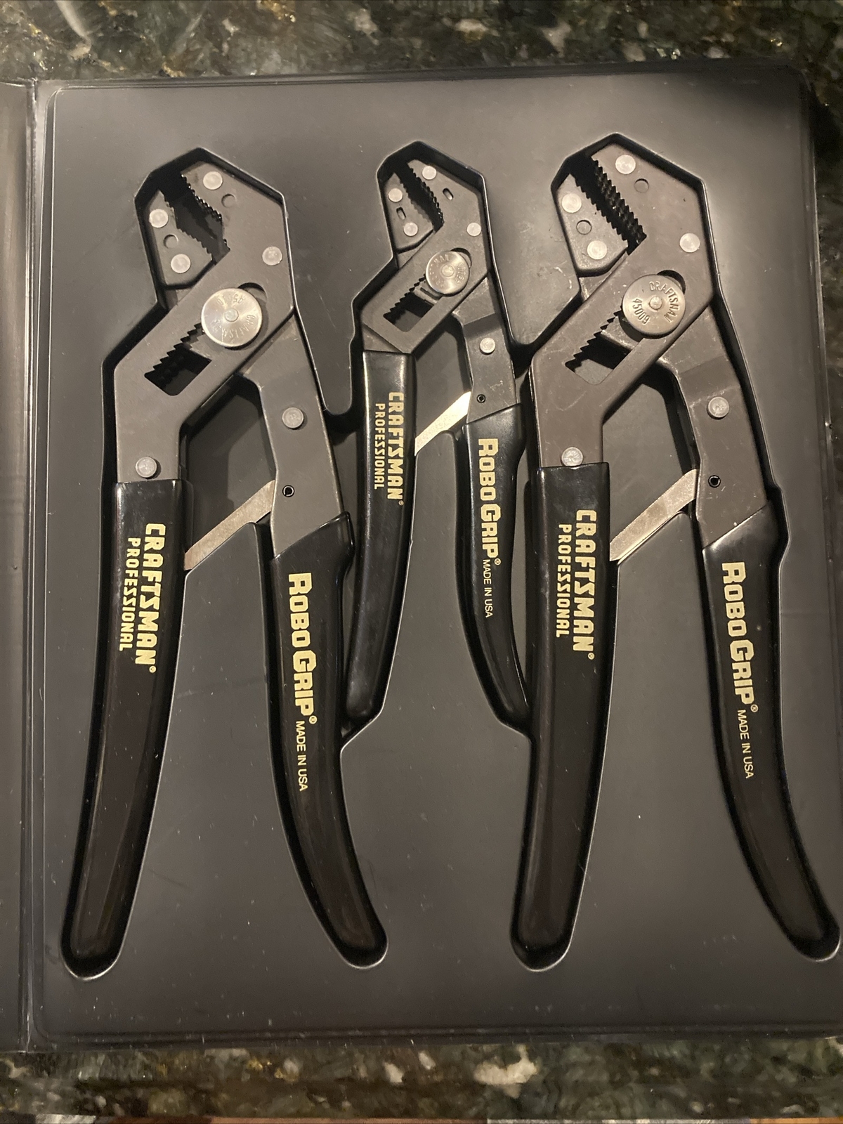 3Pc Craftsman USA 45017 Professional Set Robo Grip Pliers 45008 45009