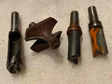 4 Piece 1/2" Shank Router Bits, 3 Carbide-Tipped Close-out Sale