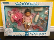 1990 Horsman FAO Schwarz Limited Edition Baby Doll Collection 17" Newborn NIB