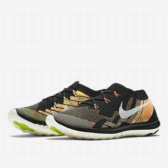WMNS NIKE FREE 3.0 FLYKNIT UK 4.5 EUR 38 BLACK SAIL HYPER ORANGE