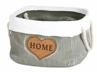 Keramik-ÜBertopf 19X12Cm Grau Sackoptik Blumentopf Pflanzentopf Garten Deko