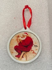 1998 100 Anniversary Eckerd Santa At The Map Ceramic Ornament *Pre-Owned* ppp1