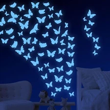 Glow in The Dark Butterfly Wall Decals Butterfly Wall Stickers Glow in The Da...