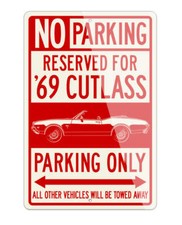 1969 Oldsmobile Cutlass Convertible Aluminum Parking Sign 2 Sizes - Made in USA