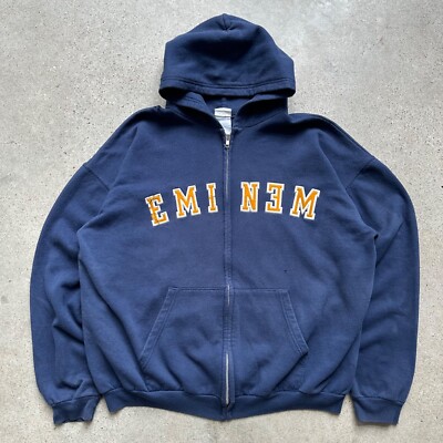 Vintage 90s Eminem Rap Zip Up Hoodie Sweatshirt