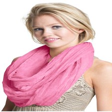 Pink Mobius Infinity Scarf Snood Cowl Circular Tube Shawl Stole Pashmina  NEW 
