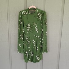 Reformation Mya Floral Mini Dress SZ 8 Women Viscose Long Sleeve Open Back Boho
