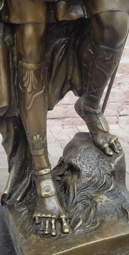 Massive Hand Made Greek/Roman Soldier Genuine Bronze Sculpture Statue Artwork - Picture 9 of 10