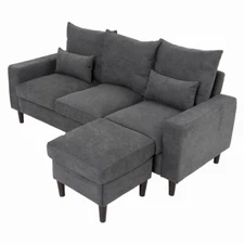 New Sectional Sofa Set L-Shaped Couch Living Room Convertible Indoor Modular