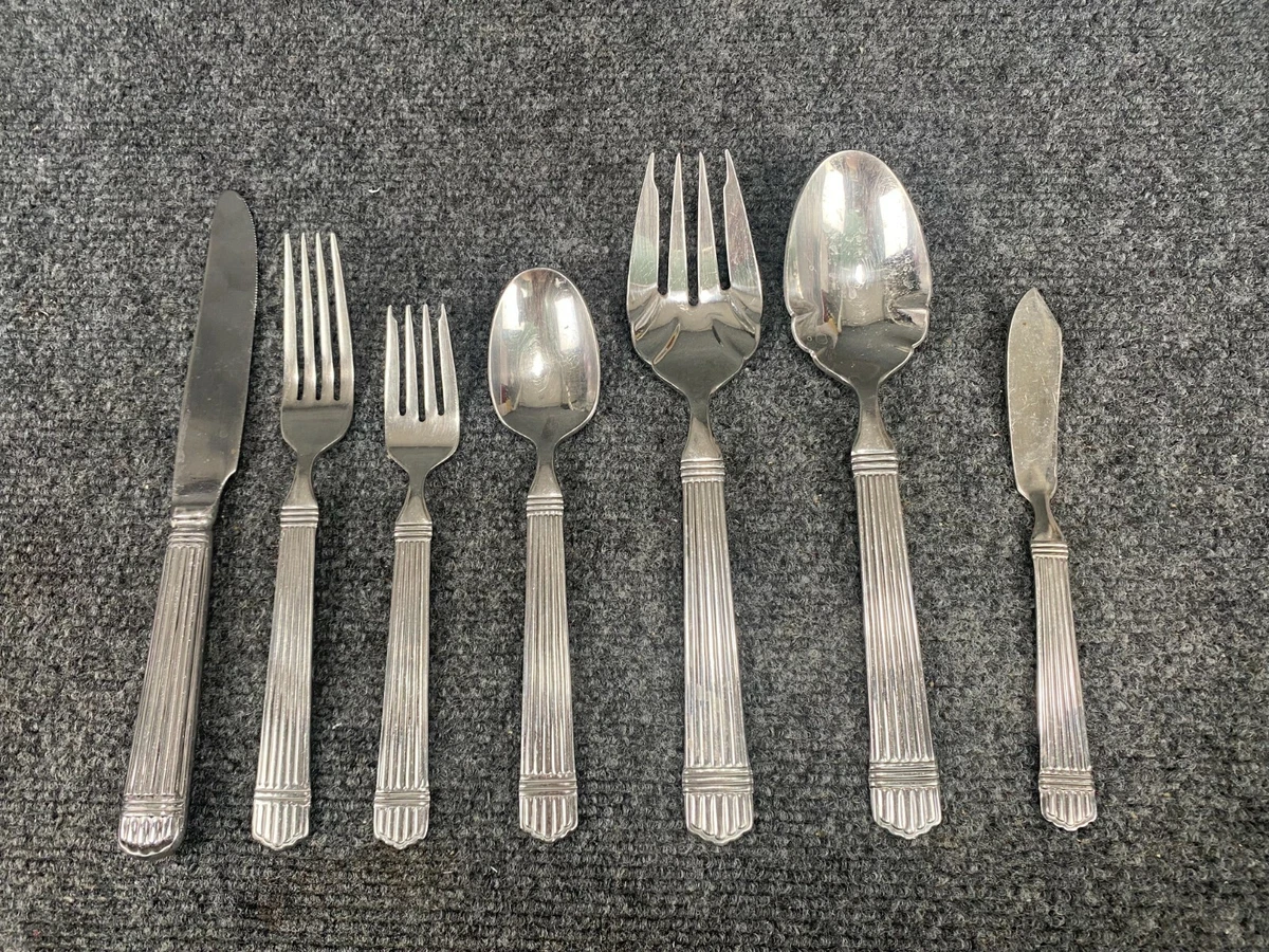 Retroneu Double Loop Stainless Steel Flatware – Glossy 18/8 Silverware, Set Of Your Choice (Used)