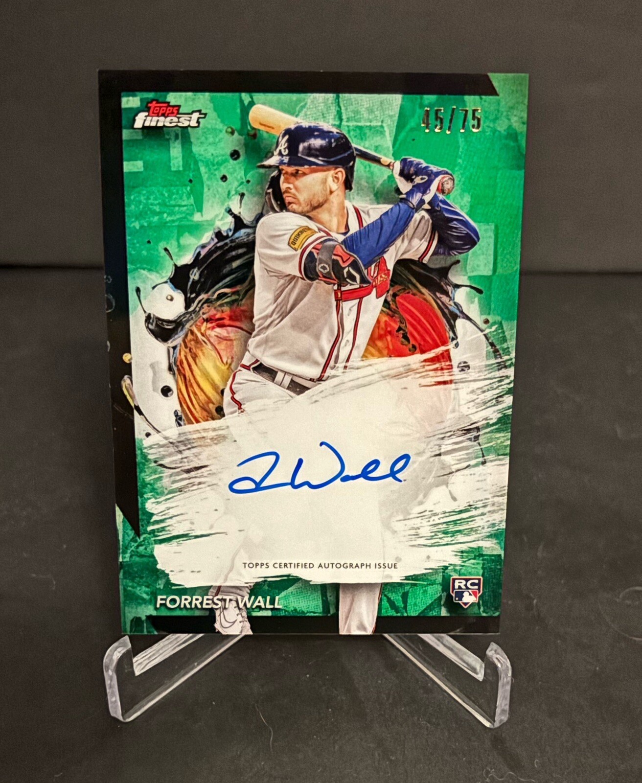 2024 Topps Finest, FORREST WALL GREEN AUTOGRAPH /75 Atlanta BRAVES