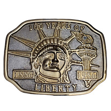 Statue of Liberty Gold Metal Belt Buckle 100 Years of Liberty 1886-1986