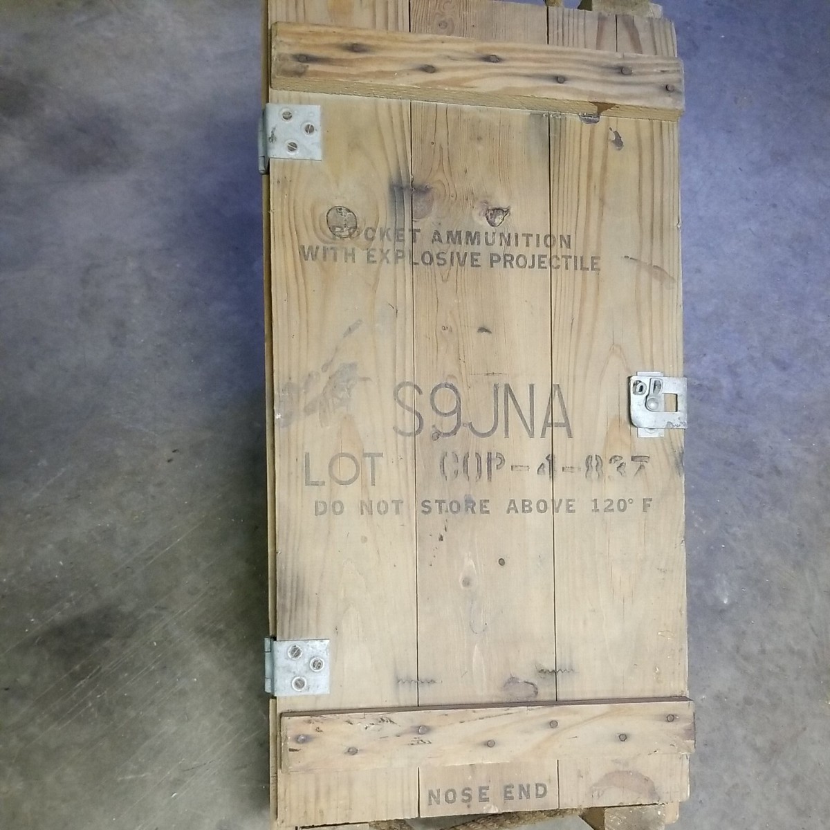 Vintage US Vietnam Wooden Ammo Crate Explosive 3.5 Rocket