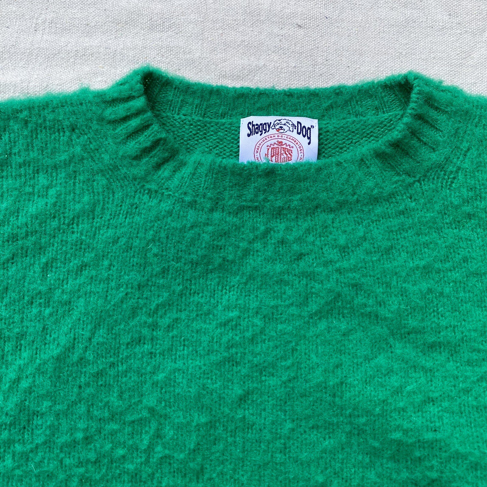 J. Press Shaggy Dog Sweater Kelly Green Shetland Wool Men's Large