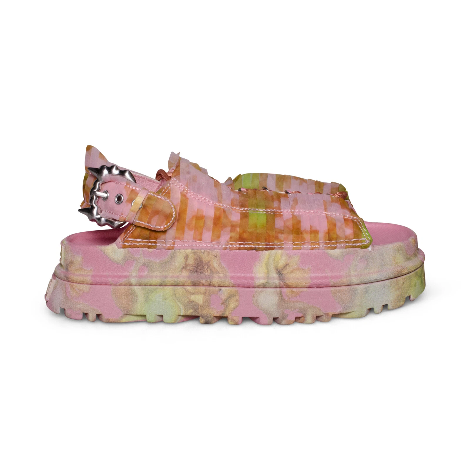 SANDALI DONNA UGG X COLLINA STRADA GOLDENG ROSA PLATEAU FLOREALE TAGLIA US 9