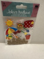 Jolee's Boutique Scrapbook Sticker FUN AT THE BEACH SANDCASTLE BALL PAIL SAND