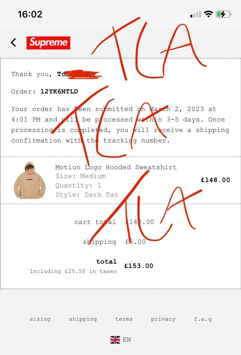 Felpa con cappuccio logo Supreme Motion ""Marrone scuro"" media