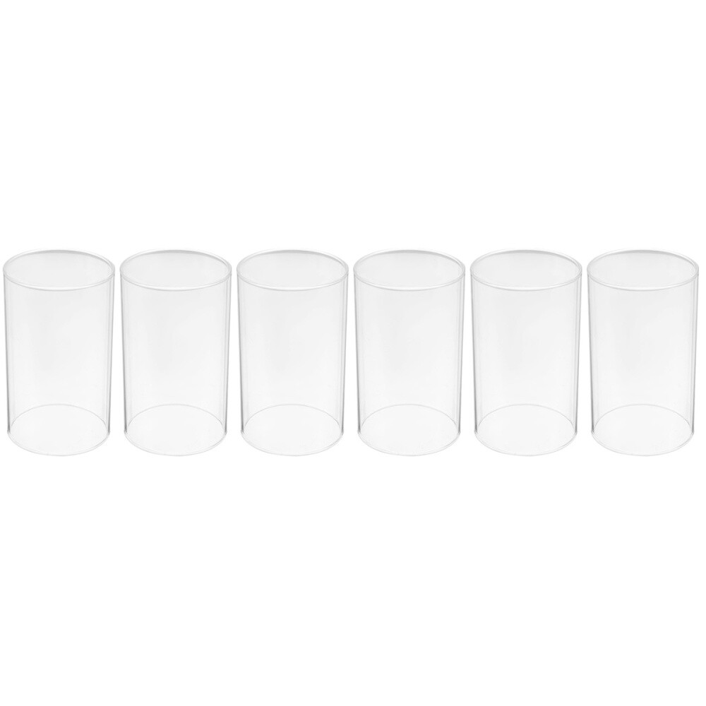 6 Pcs Candle Shade Glass Tapered Candles Clear Cylinder Vases eBay