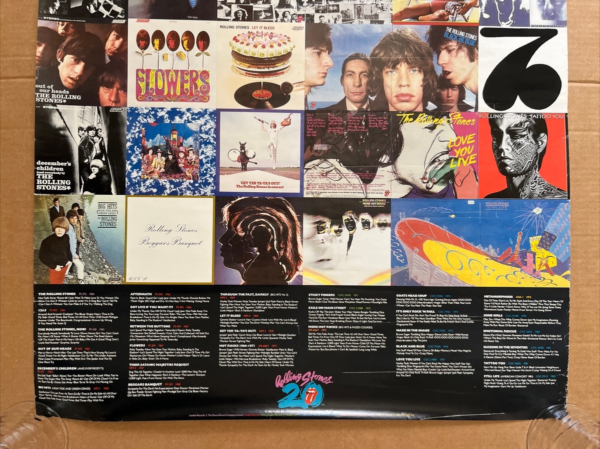 vintage poster The Rolling Stones album collage 1983 music