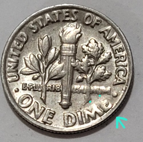 1985 D Roosevelt Dime Off Center Strike Error Coin / IN & We mis-struck, 85 also - Picture 3 of 3