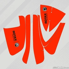 FLUORESCENT RED STYLE DD2 AIRBOX STICKER KIT - ROTAX - KARTING