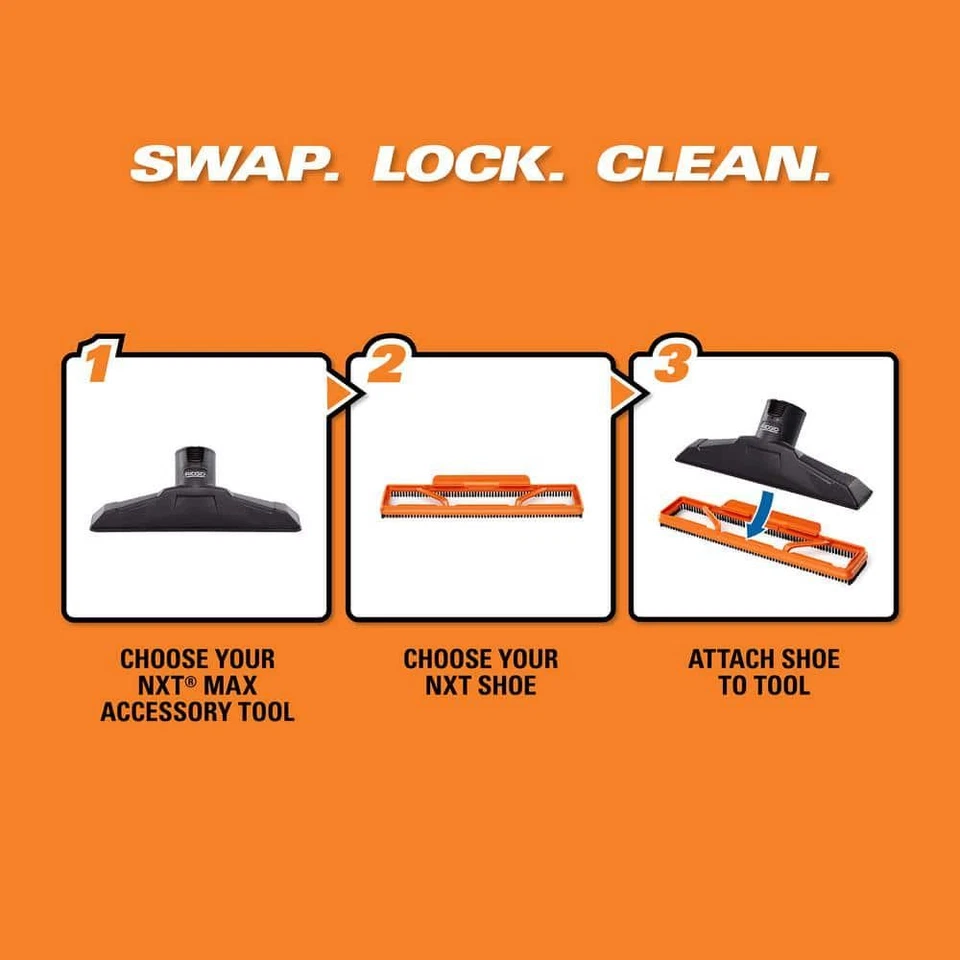 RIDGID Shop Vac Floor Tool Brush Kit 2.5in Hard Soft Bristle Vacuum Accessory - Image 3 of 4