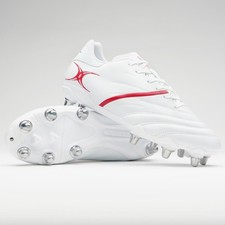 Gilbert Rugby Boots - Sidestep X20 Power 8 Stud Boot - White Sz: 8 - Ex Display