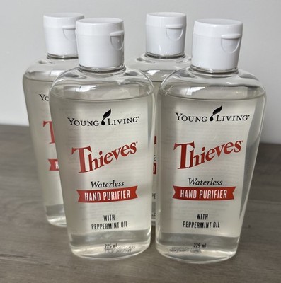 4 Pack - Young Living Thieves Waterless Hand Sanitizer (225 ml) 7.6 oz  