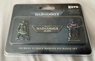 NECRONS VS SPACE MARINES PIN BADGE SET WARHAMMER 40,000 KOYO INDOMITUS 40K